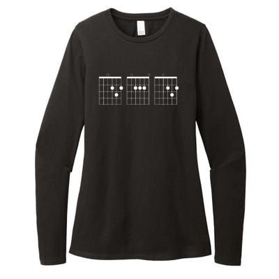 Mens Fathers Day Gift Dad Guitar Chord Womens CVC Long Sleeve Shirt