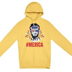 Merica Fireworks Director Lincoln Funny Gift Premium Pullover Hoodie