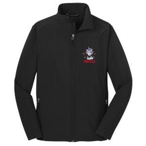 Merica Fireworks Director Lincoln Funny Gift Core Soft Shell Jacket