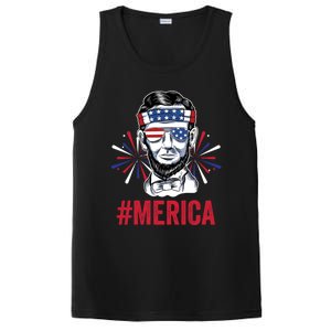 Merica Fireworks Director Lincoln Funny Gift PosiCharge Competitor Tank