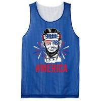 Merica Fireworks Director Lincoln Funny Gift Mesh Reversible Basketball Jersey Tank