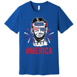 Merica Fireworks Director Lincoln Funny Gift Premium T-Shirt