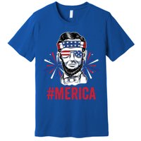 Merica Fireworks Director Lincoln Funny Gift Premium T-Shirt