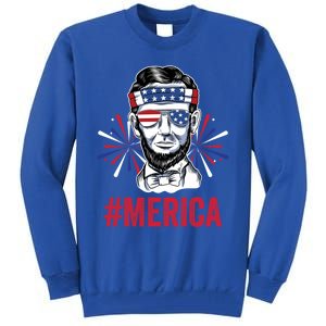 Merica Fireworks Director Lincoln Funny Gift Tall Sweatshirt