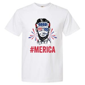 Merica Fireworks Director Lincoln Funny Gift Garment-Dyed Heavyweight T-Shirt