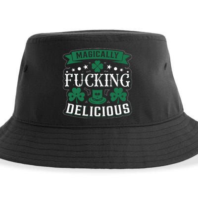 Magically F*Ing Delicious Funny Bar Crawl St Patricks Day Sustainable Bucket Hat