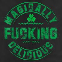 Magically Fucking Delicious Funny Shamrock St. Patricks Day 7 Panel Mesh Trucker Snapback Hat