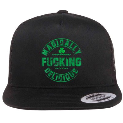 Magically Fucking Delicious Funny Shamrock St. Patricks Day Flatbill Hat