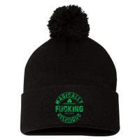 Magically Fucking Delicious Funny Shamrock St. Patricks Day Pom Pom 12in Knit Beanie