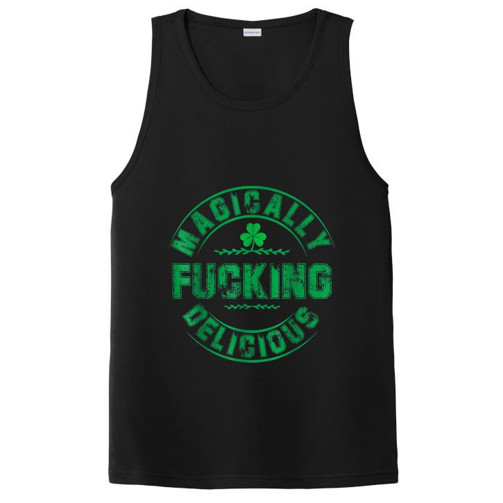 Magically Fucking Delicious Funny Shamrock St. Patricks Day PosiCharge Competitor Tank