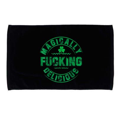 Magically Fucking Delicious Funny Shamrock St. Patricks Day Microfiber Hand Towel