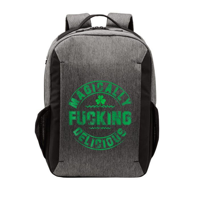 Magically Fucking Delicious Funny Shamrock St. Patricks Day Vector Backpack