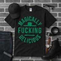 Magically Fucking Delicious Funny Shamrock St. Patrick's Day Tall T-Shirt