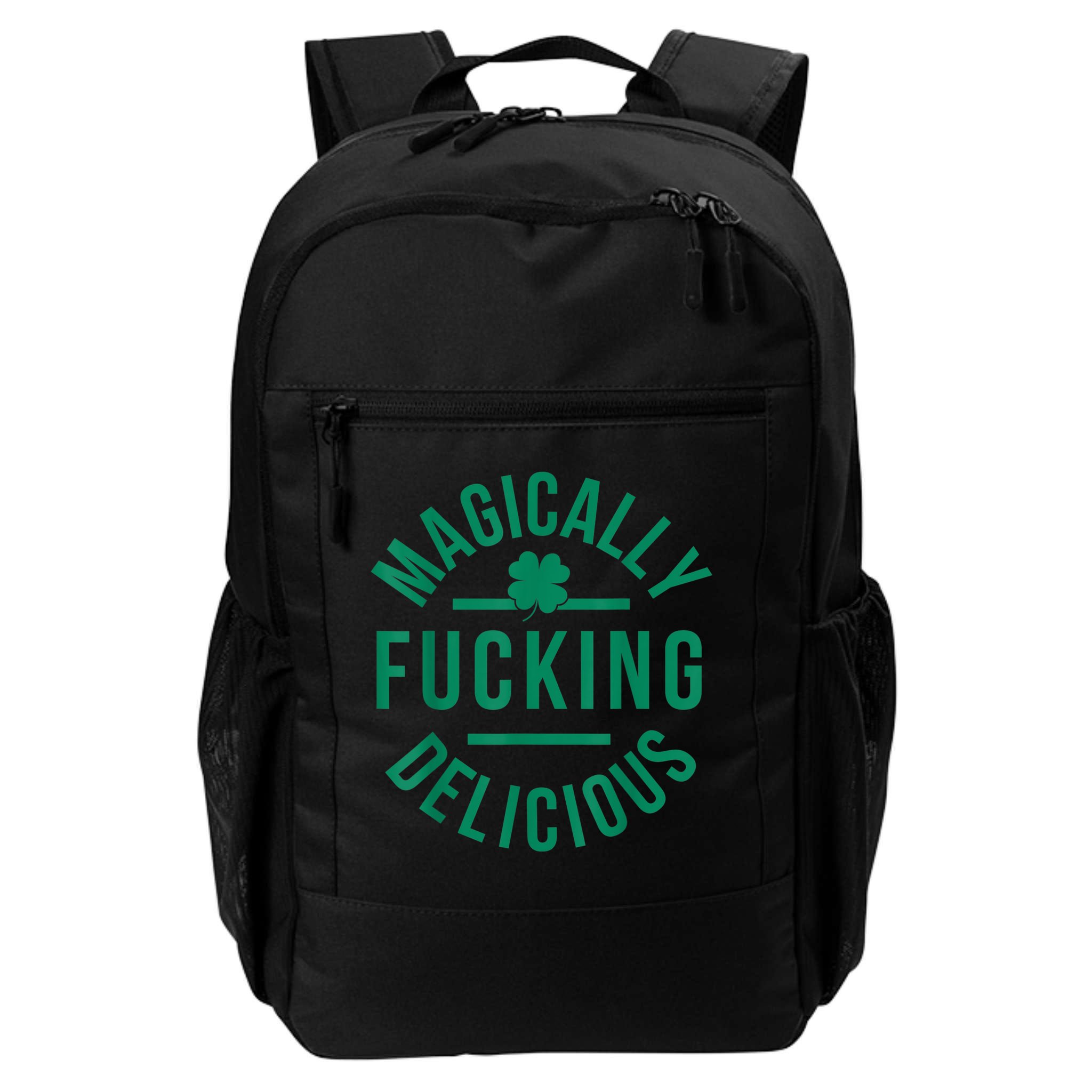 Magically Fucking Delicious Funny Shamrock St. Patrick's Day Backpack