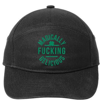 Magically Fucking Delicious Funny Shamrock St. Patrick's Day 7-Panel Snapback Hat
