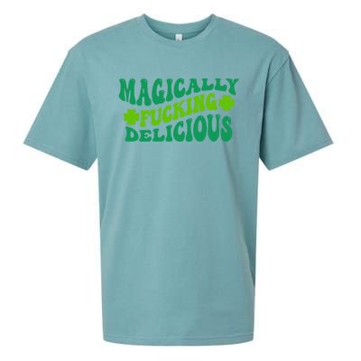 Magically Fucking Delicious, St Patricks Day Funny Drinking Sueded Cloud Jersey T-Shirt