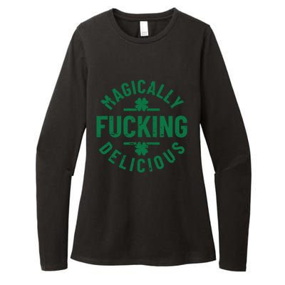 Magically Fucking Delicious, St Patricks Day Funny Drinking Womens CVC Long Sleeve Shirt