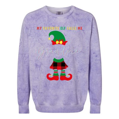 My Favorite Elves Call Me Grandma Elf Ugly Christmas Cute Gift Colorblast Crewneck Sweatshirt