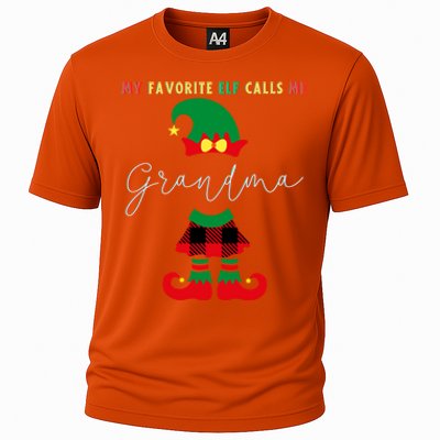 My Favorite Elves Call Me Grandma Elf Ugly Christmas Cute Gift Cooling Performance Crew T-Shirt