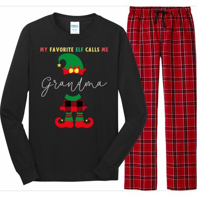 My Favorite Elves Call Me Grandma Elf Ugly Christmas Cute Gift Long Sleeve Pajama Set