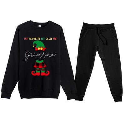 My Favorite Elves Call Me Grandma Elf Ugly Christmas Cute Gift Premium Crewneck Sweatsuit Set