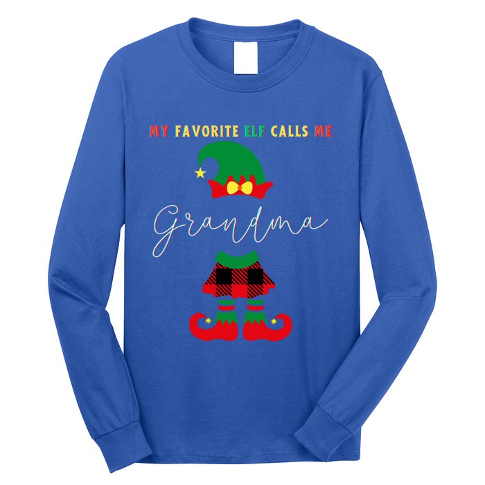 My Favorite Elves Call Me Grandma Elf Ugly Christmas Cute Gift Long Sleeve Shirt