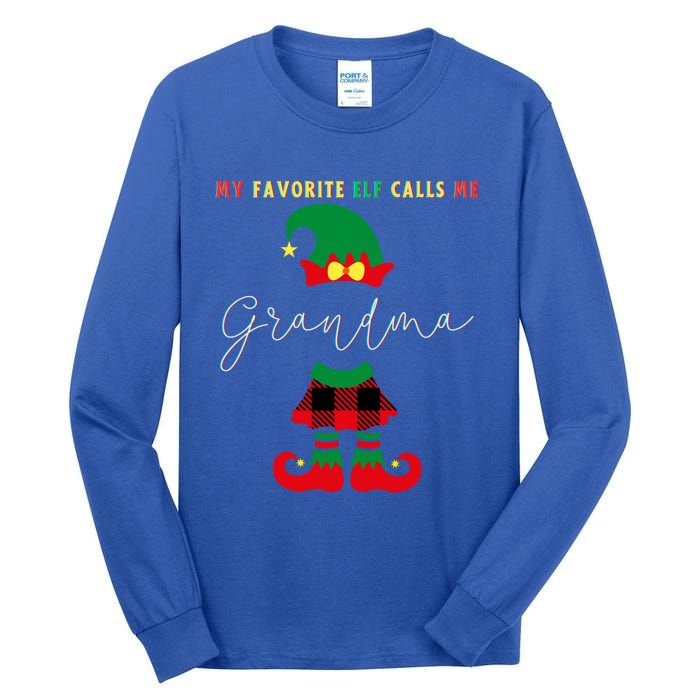 My Favorite Elves Call Me Grandma Elf Ugly Christmas Cute Gift Tall Long Sleeve T-Shirt