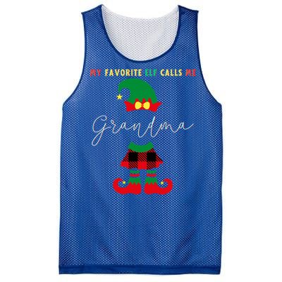 My Favorite Elves Call Me Grandma Elf Ugly Christmas Cute Gift Mesh Reversible Basketball Jersey Tank