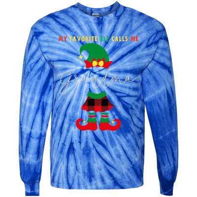 My Favorite Elves Call Me Grandma Elf Ugly Christmas Cute Gift Tie-Dye Long Sleeve Shirt