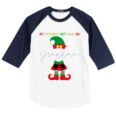 My Favorite Elves Call Me Grandma Elf Ugly Christmas Cute Gift Baseball Sleeve Shirt