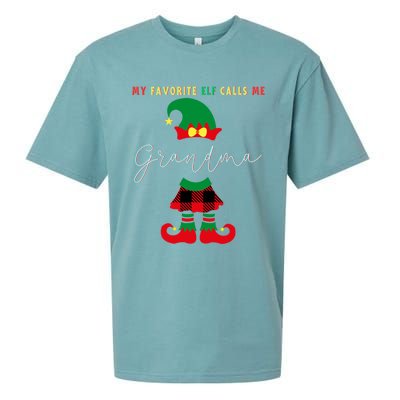 My Favorite Elves Call Me Grandma Elf Ugly Christmas Cute Gift Sueded Cloud Jersey T-Shirt