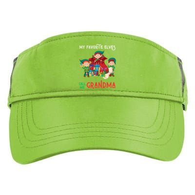 My Favorite Elves Call Me Grandma Elf Ugly Christmas Gift Adult Drive Performance Visor