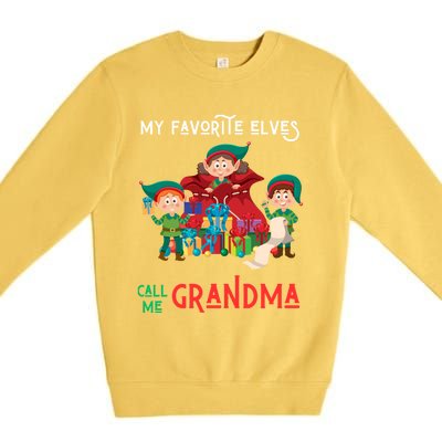 My Favorite Elves Call Me Grandma Elf Ugly Christmas Gift Premium Crewneck Sweatshirt