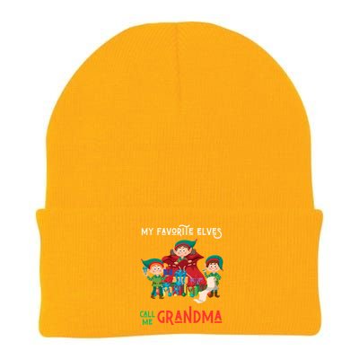 My Favorite Elves Call Me Grandma Elf Ugly Christmas Gift Knit Cap Winter Beanie