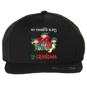 My Favorite Elves Call Me Grandma Elf Ugly Christmas Gift Wool Snapback Cap