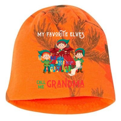 My Favorite Elves Call Me Grandma Elf Ugly Christmas Gift Kati - Camo Knit Beanie