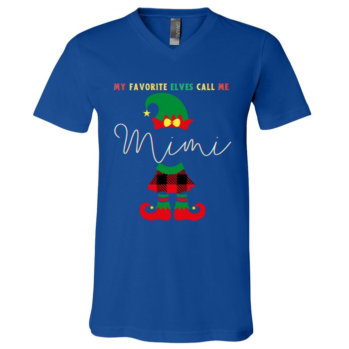 My Favorite Elves Call Me Mimi Elf Ugly Christmas Funny Gift V-Neck T-Shirt