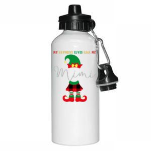 My Favorite Elves Call Me Mimi Elf Ugly Christmas Funny Gift Aluminum Water Bottle