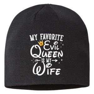 My Favorite Evil Queen Is My Wife Halloween Gifts Husband Sustainable Beanie