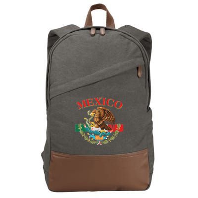 Mexico Flag Eagle Mexican Independence Day Cotton Canvas Backpack