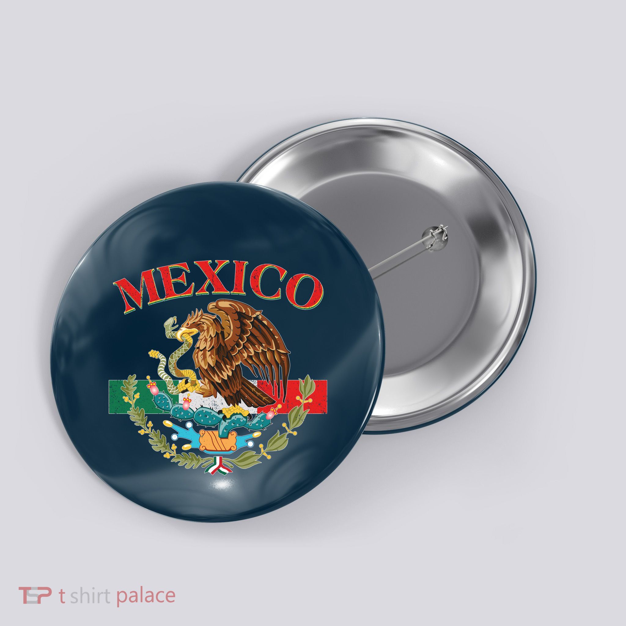 Mexico Flag Eagle Mexican Independence Day Button