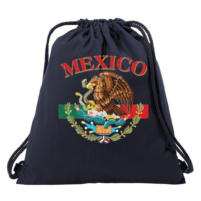 Mexico Flag Eagle Mexican Independence Day Drawstring Bag