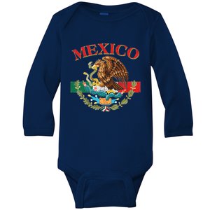 Mexico Flag Eagle Mexican Independence Day Baby Long Sleeve Bodysuit