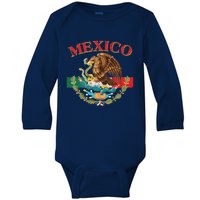 Mexico Flag Eagle Mexican Independence Day Baby Long Sleeve Bodysuit