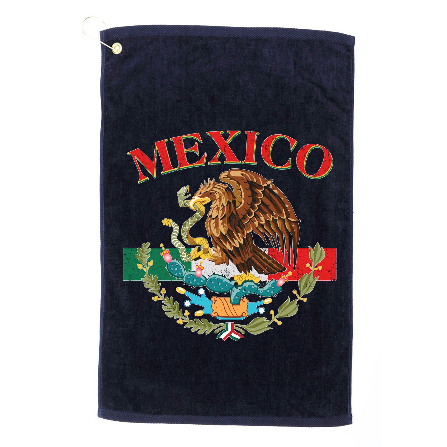 Mexico Flag Eagle Mexican Independence Day Golf Towel