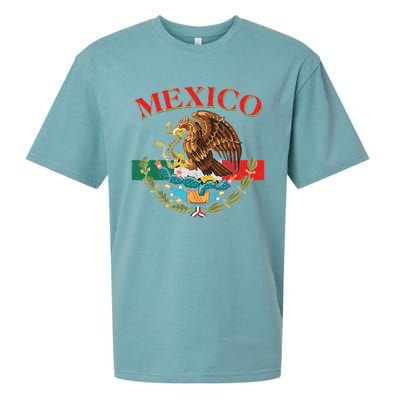 Mexico Flag Eagle Mexican Independence Day Sueded Cloud Jersey T-Shirt