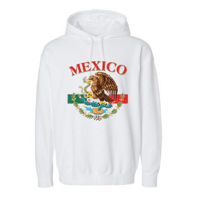 Mexico Flag Eagle Mexican Independence Day Garment-Dyed Fleece Hoodie