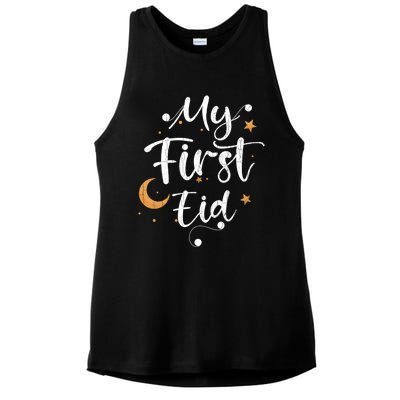 My First Eid Funny Graphic For Muslims Gift Ladies PosiCharge Tri-Blend Wicking Tank