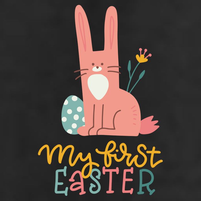 My First Easter Cute Bunny Holiday 7 Panel Mesh Trucker Snapback Hat