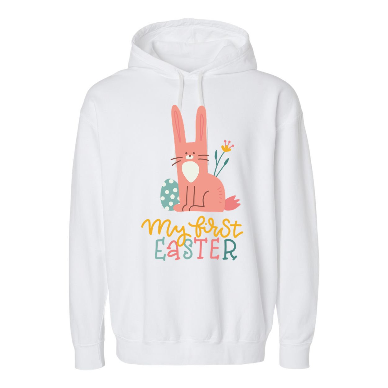 My First Easter Cute Bunny Holiday Garment-Dyed Fleece Hoodie